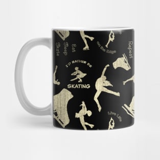 Figure Skating Life- Graphic Design Style 2-Digital Gold Foil on Black Mug